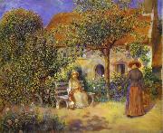 Pierre-Auguste Renoir Photo of painting Garden Scene in Britanny. oil painting reproduction